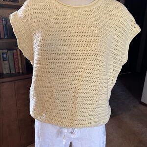 Yellow Crochet Knit Top
